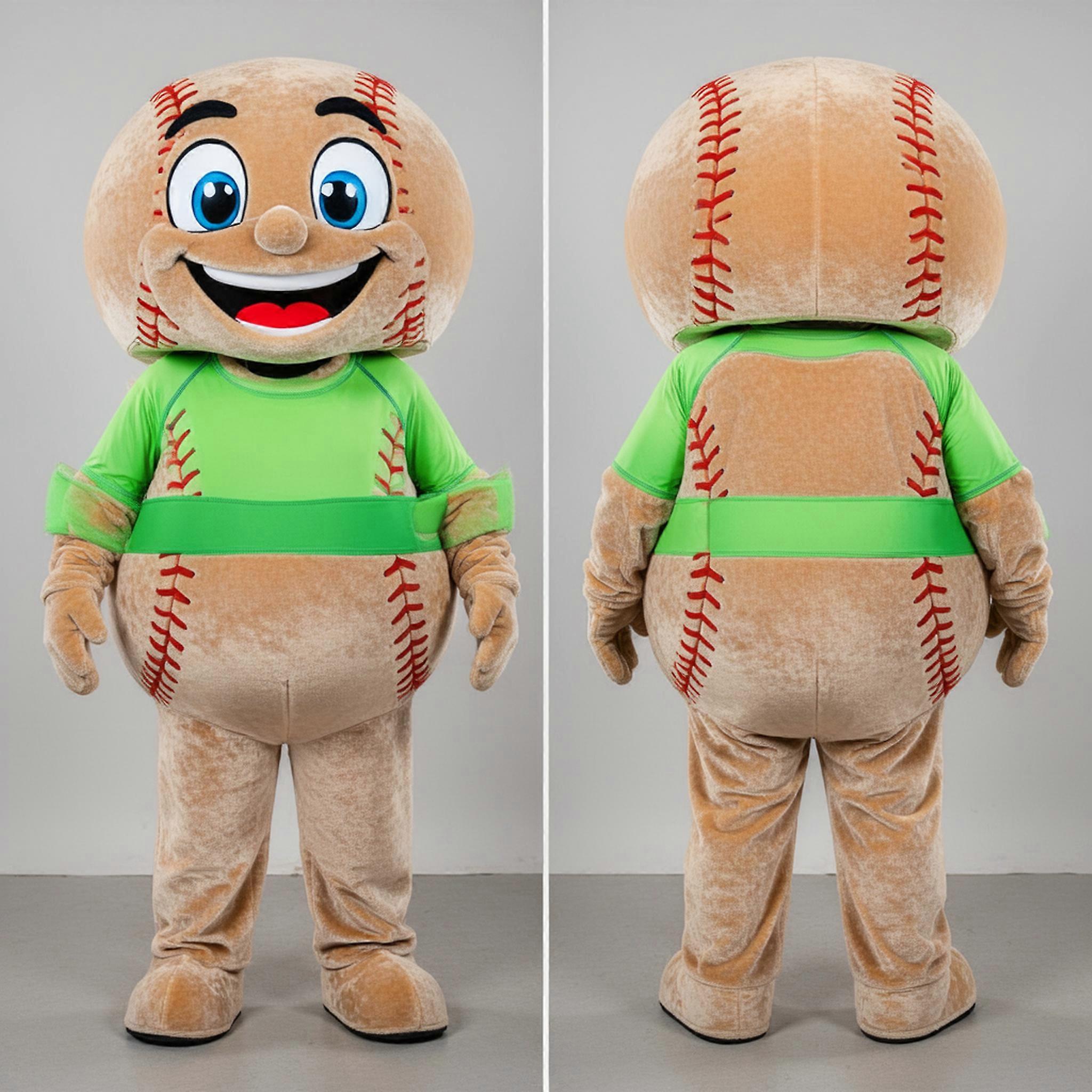MASTICOT Tan Velvety Baseball Ball Mascot
