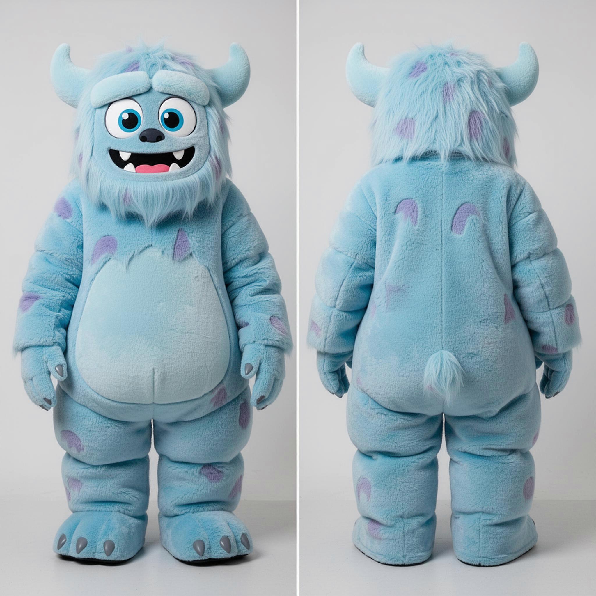 MASTICOT Sky Blue Fluffy Yeti Mascot