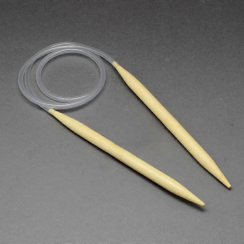 10Pcs Wire Circular Knitting Needles Light Yellow 800x3.75mm