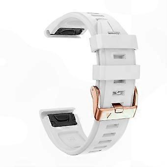 Quick Fit White Silicone Watch Band Replacement, 20mm Waterproof Strap Compatible with Garmin Fenix 5S, 5S Plus, 6S, 7S