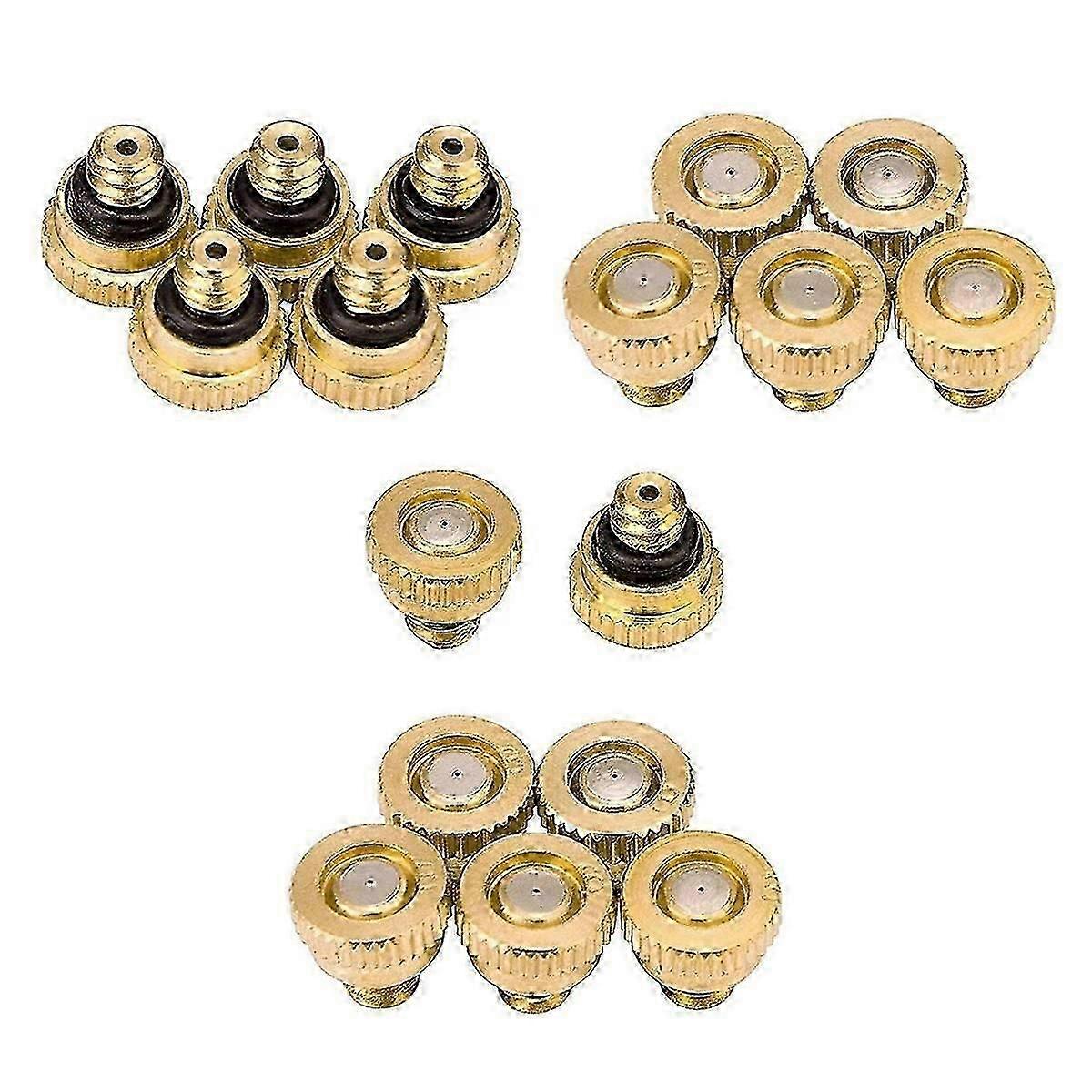 17 Piece Brass Misting Nozzle Set for Outdoor Cooling