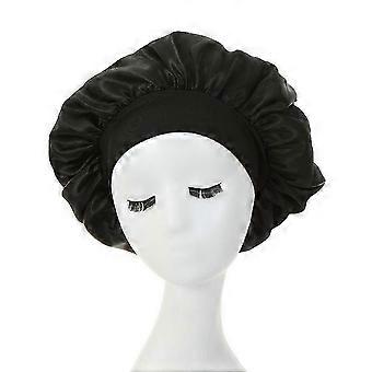 Unisex Satin Solid Sleeping Hat Night Cap for Women and Men, Hair Care Bonnet with Stretchable Elastic, One Size Fits All