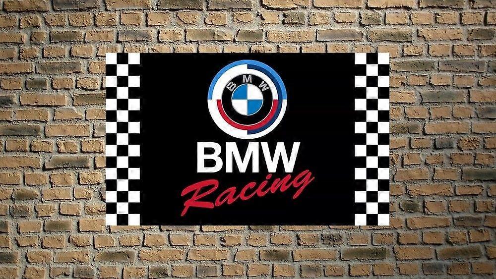Bmw Racing Checkered Flag Car Banner Zy1164