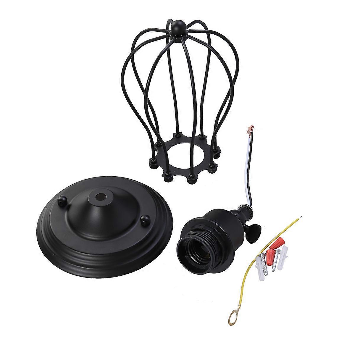 Wrought Iron Grapefruit Wall Lamp for Decor E27 Single Head Black Without Light Bulb