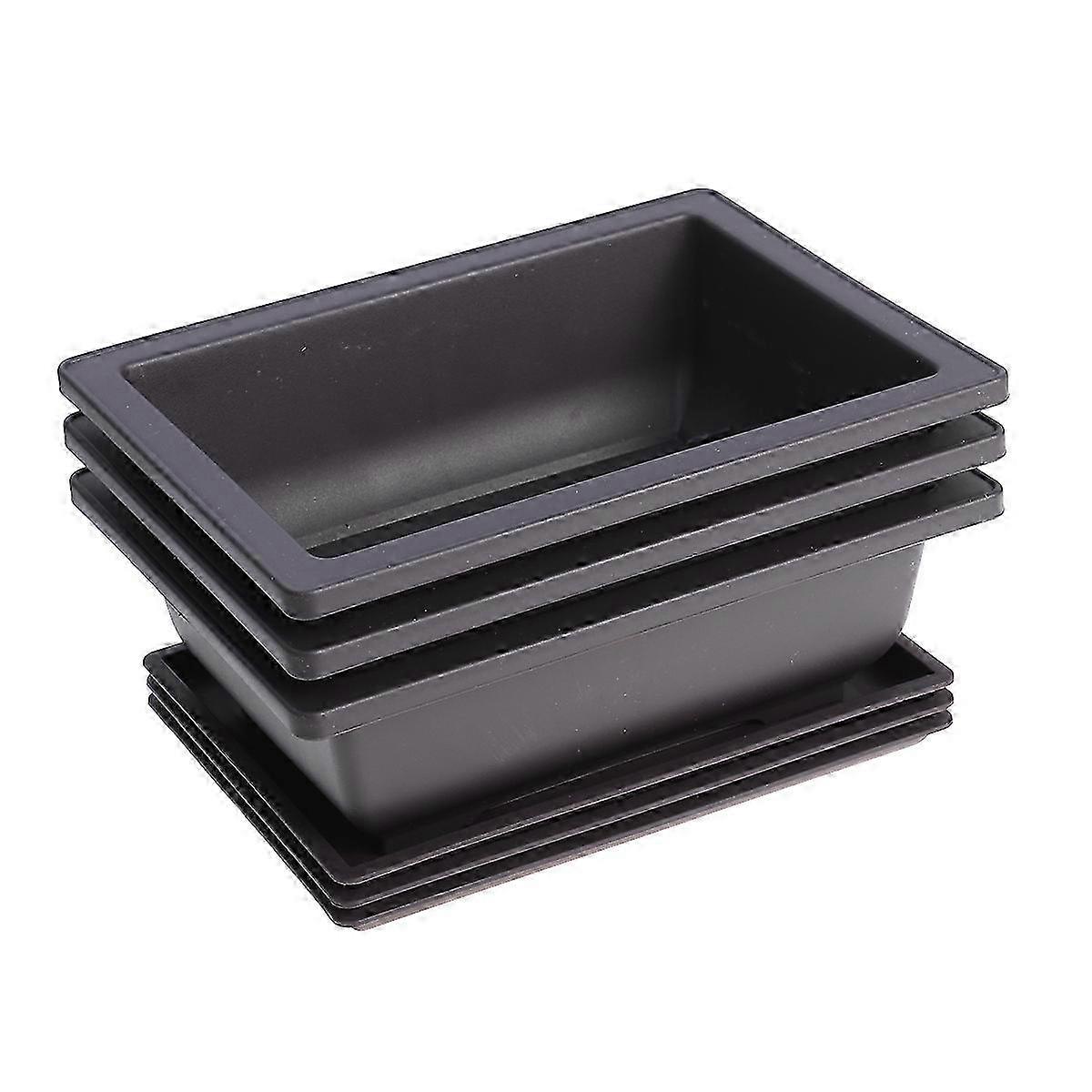 3pc Rectangular Plant Pots with Trays