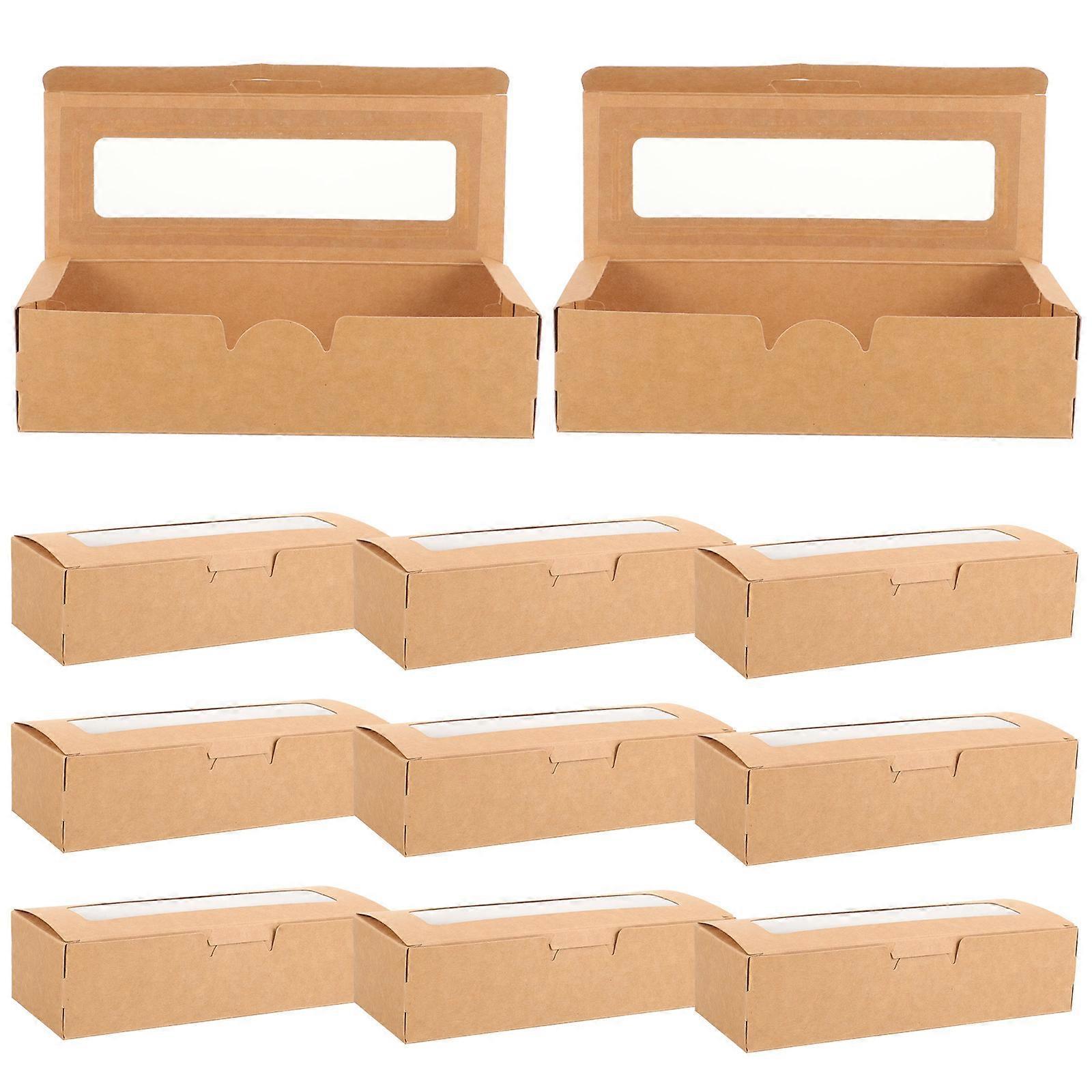 Compact Cake Boxes Professional Baking Packaging Boxes Bakery Products Rectangular Khaki 20Pack