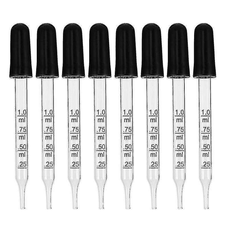 20pcs 1ml gerade Kopf Glas Tropfer Glas Pipette Pipette Pipette Mit Skalenlinie (1ml gerader Kopf