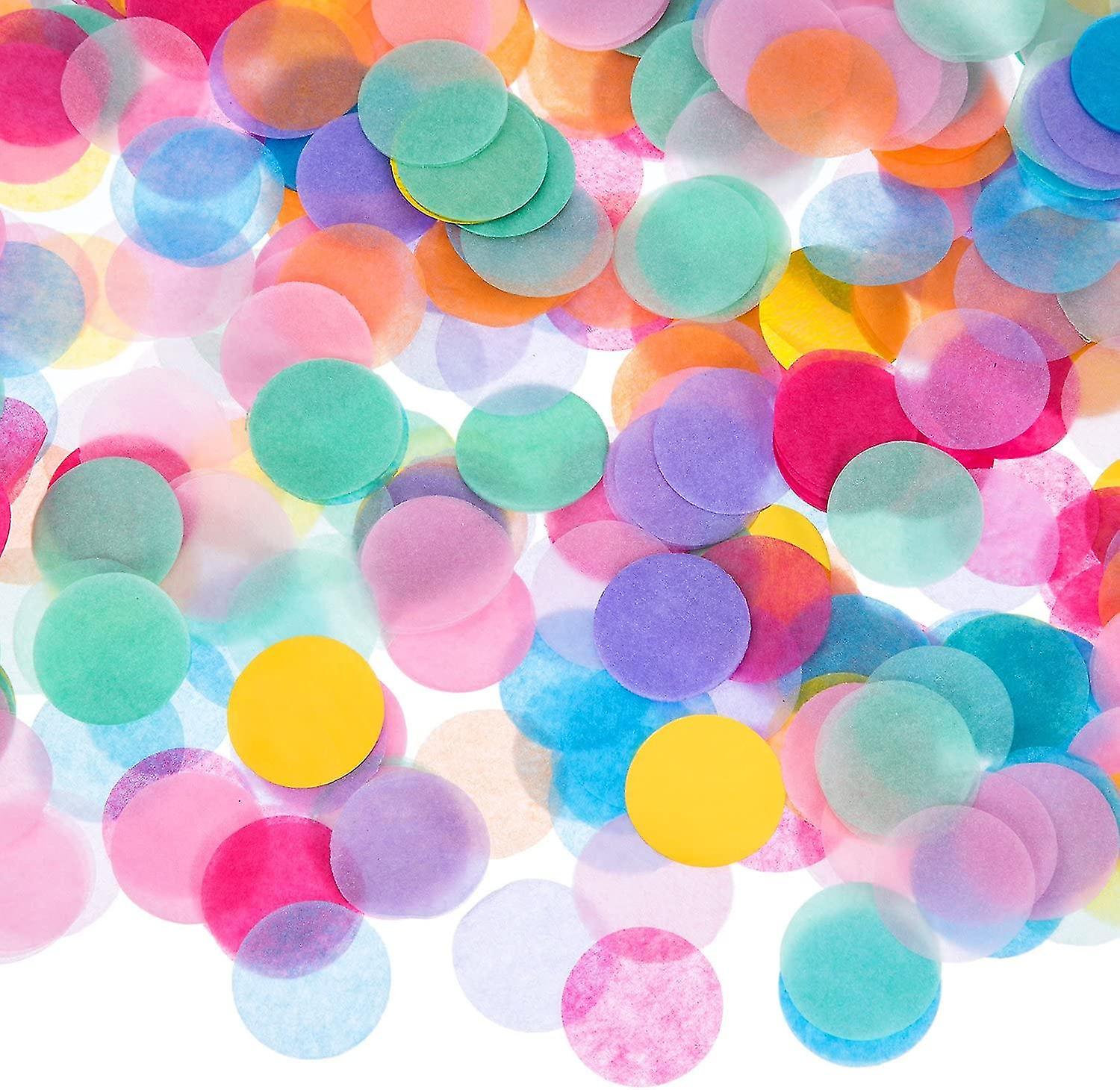 1 Inch Multicolored Round Tissue Confetti, 100g 1 Pack