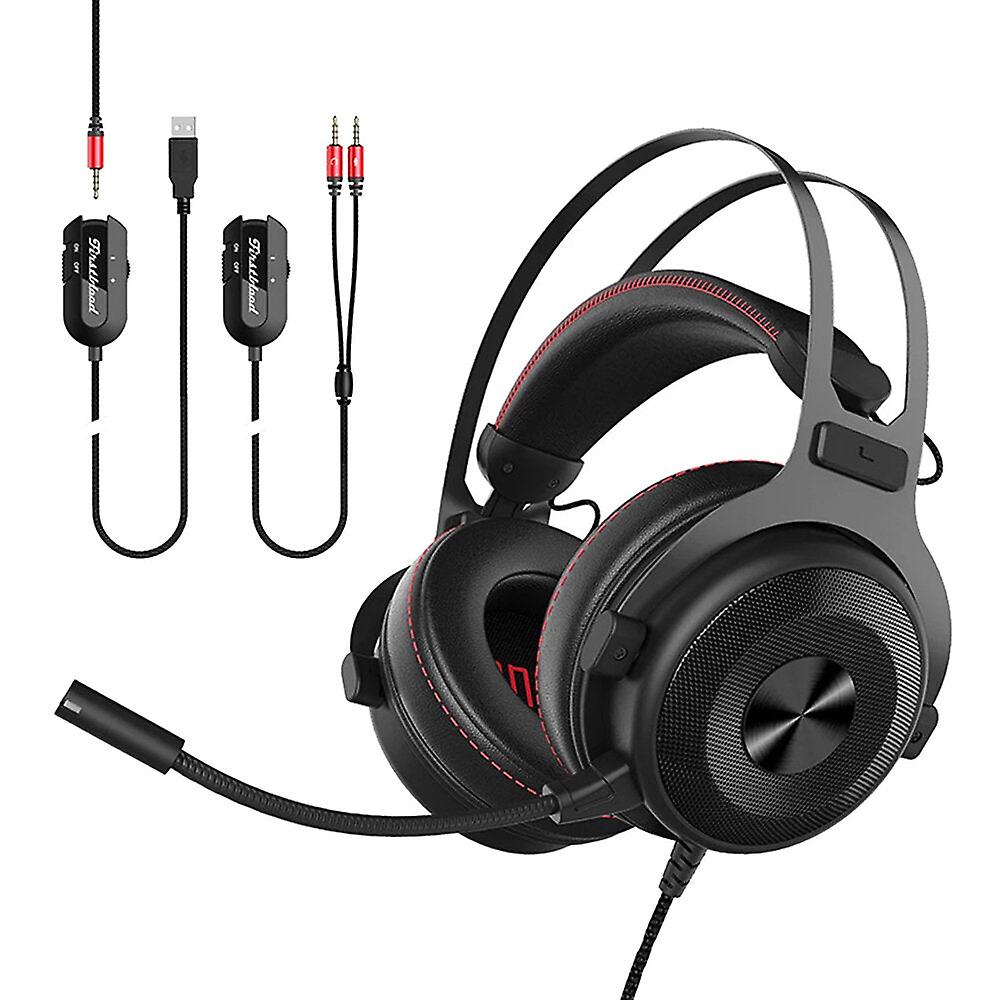 Gaming Headset Over-ear Headphone With 7.1 Surrond Sound 53mm Driver Soft Ear Pad Multifunction In-line Control