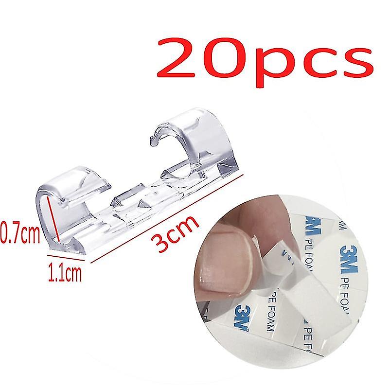 20 Pcs Cable Organizer Clips Cable Management Desktop
