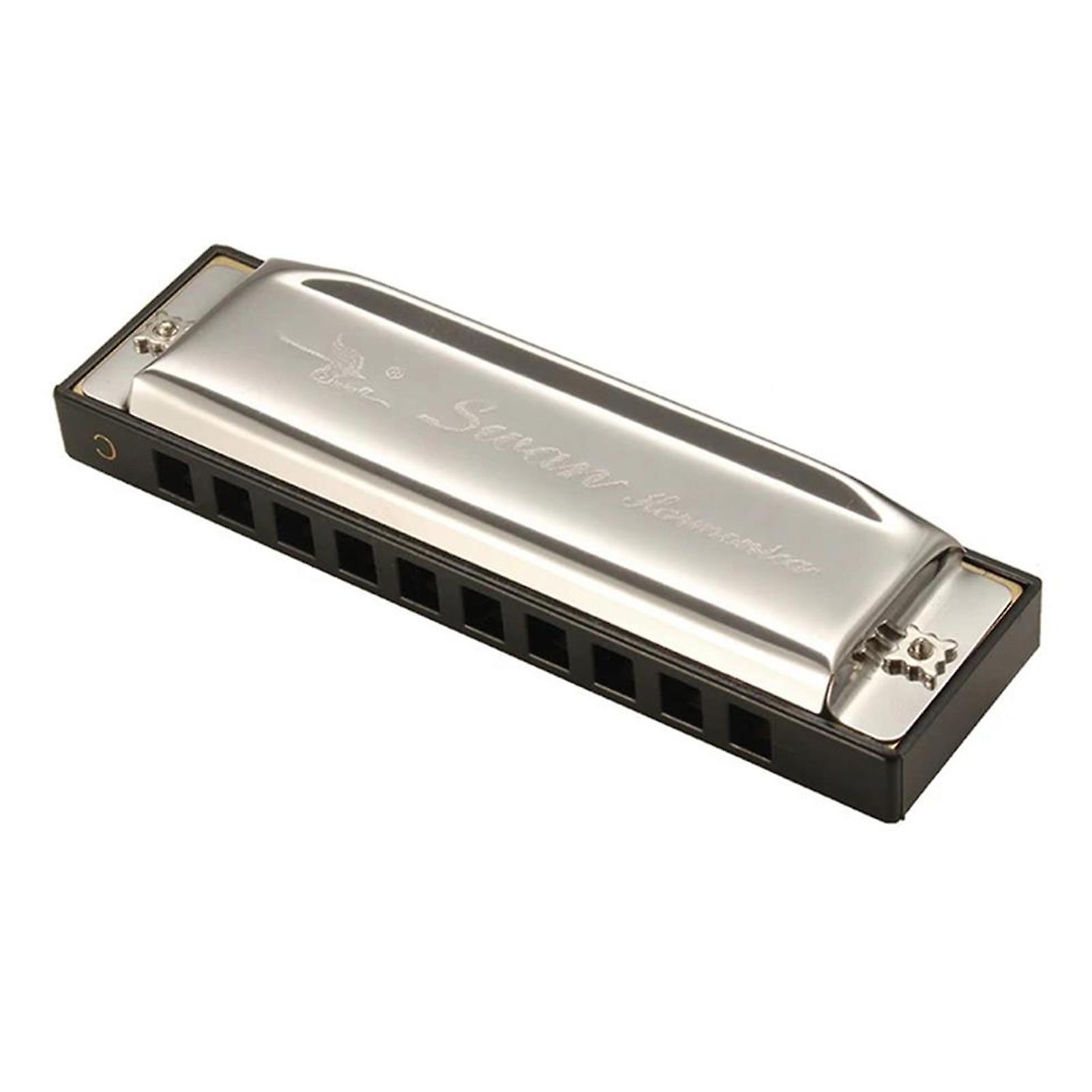 Swan SW1020-7 10 Holes 20 Tones Blues Diatonic Harmonica Key of C Mouth Organ with ABS Case