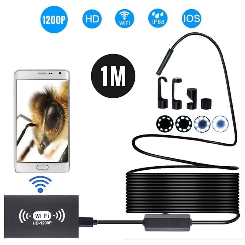 Wireless Endoscope 8 LED, 1M, Black - 1M, Black