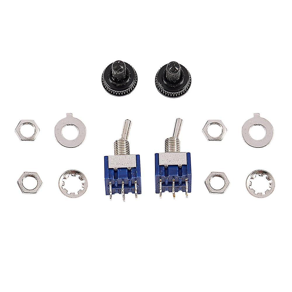 2pcs Ac 6a 125v Dpdt 3 Position On-off-on Power Control Toggle Switch