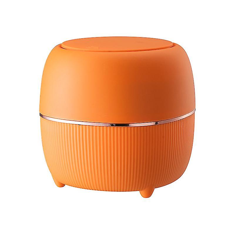 Trash Can Desk Bin With Press, Mini Desktop Bin With Lid Round Press Type With Removable Inner Plastic Small Trash Can 1pcs