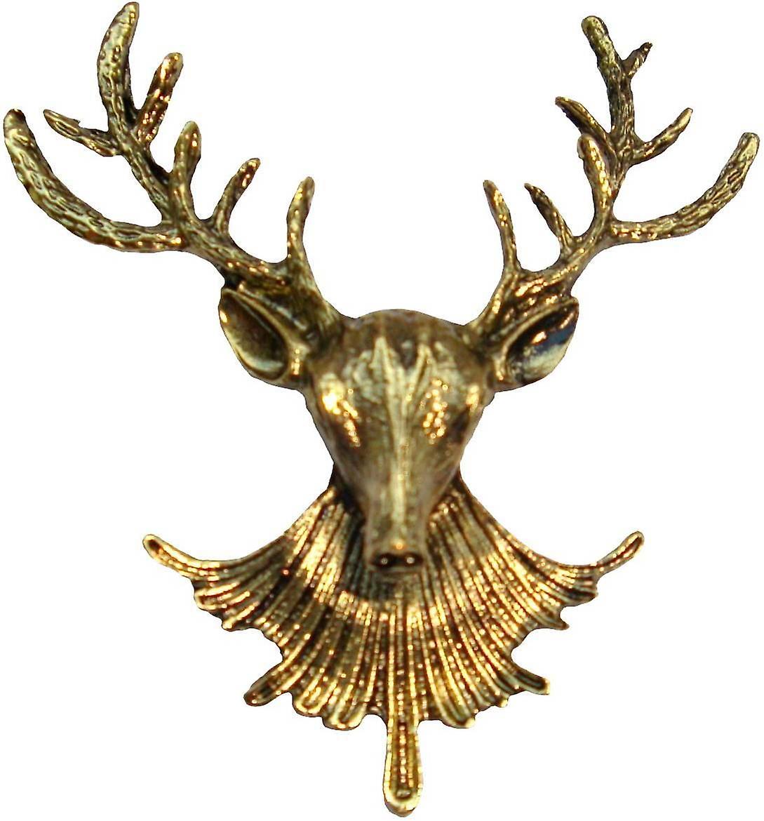 Bassin and Brown Stag Lapel Pin - Bronze