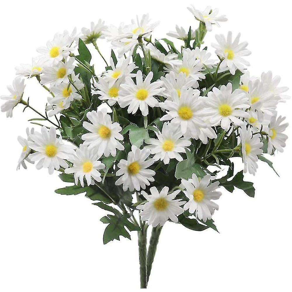 Yapay Flora 2 Demet Yapay Papatya Çiçekleri Kır Tarzı İmitasyon Solmayan Plastik Çiçekler - Beyaz