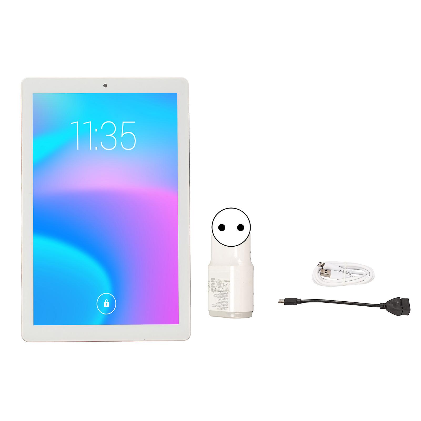 10.1 inch Android 11.0 Tablet, 2.4GHz, 5GHz, Dual-Band Wi-Fi, 6GB RAM, 128GB ROM, 1960 x 1080 IPS Screen, Call, 100-240V, EU Plug Red