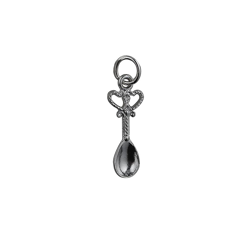 Silver 18x8mm Lovers Spoon Pendant or Charm