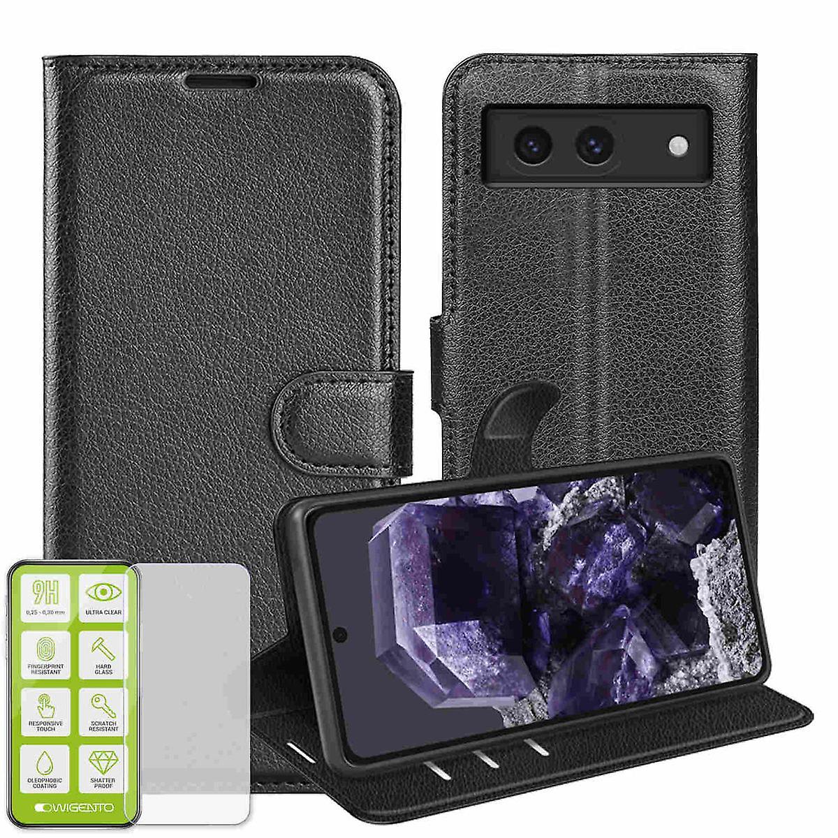 For Google Pixel 8a Product Set Mobile Phone Case Black + H9 Tempered Glass