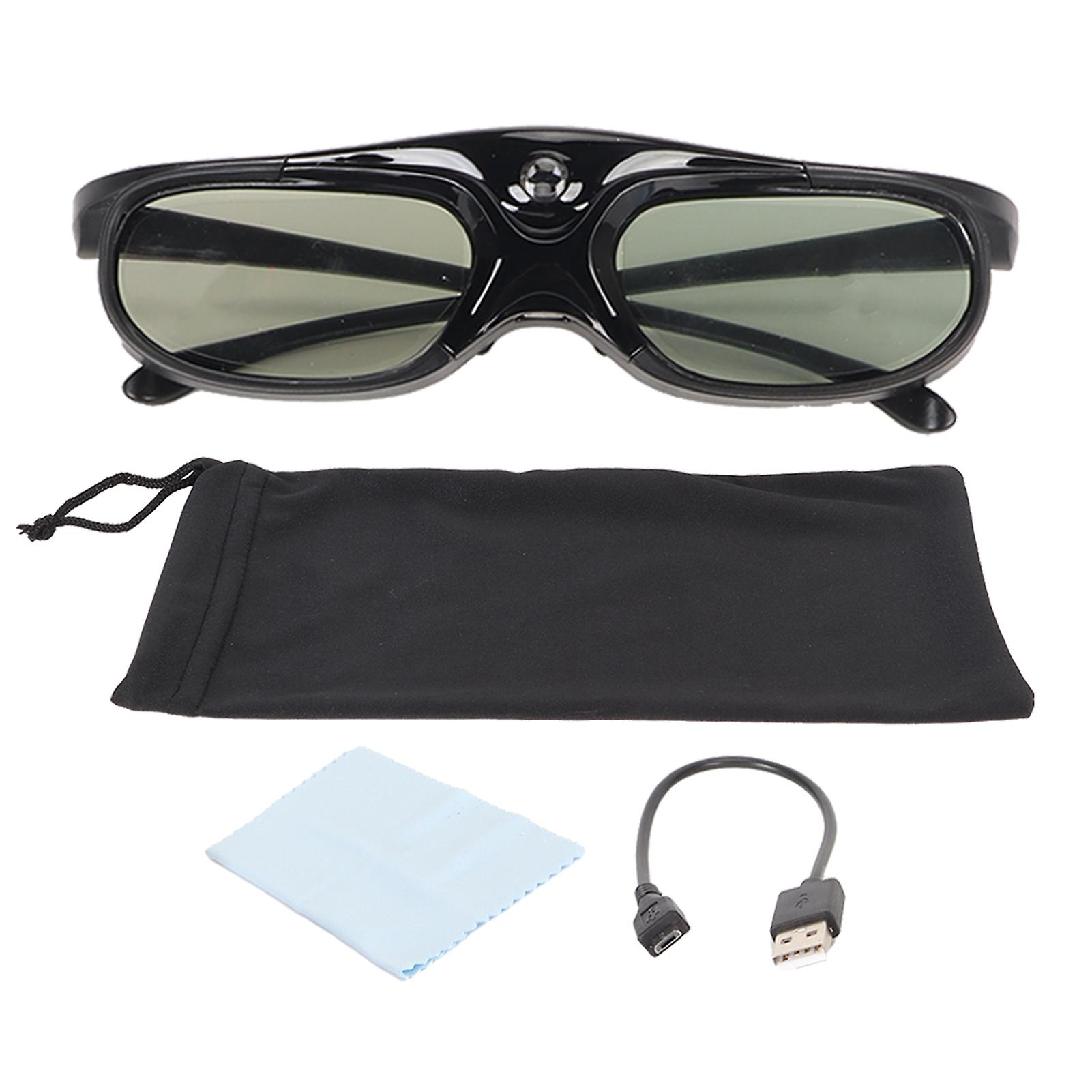 DLP Link 3D Glasses 144Hz Rechargeable High Light Transmission 3D Active Shutter Glasses for All 3D DLP Projectors