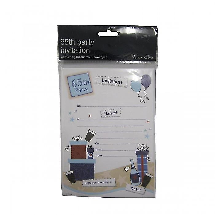 Simon Elvin 65th Birthday Invitations (Pack of 20)