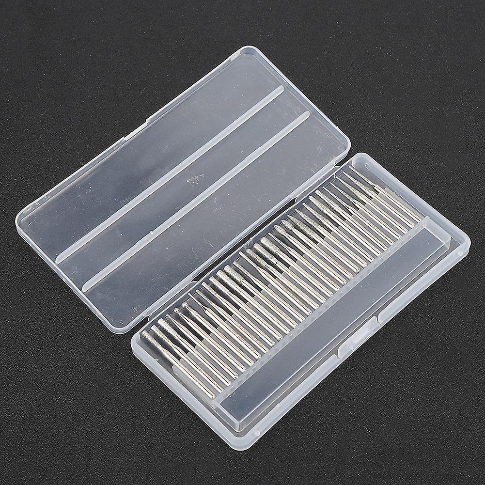 30pcs 150 Grit Diamond Grinding Bits Set 3mm Shank, Mixed Shapes