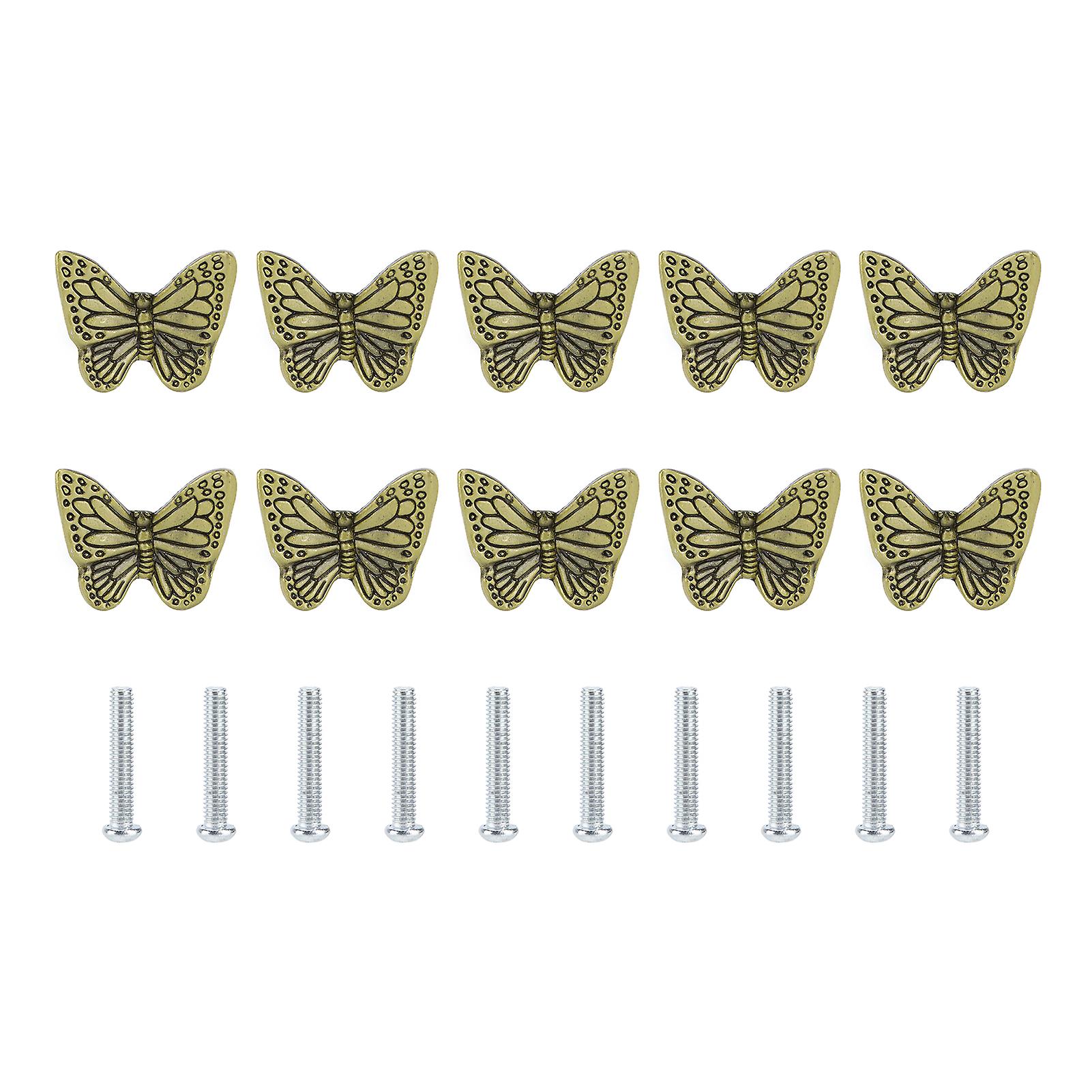 Alloy Drawer Pull Handle Starfish Butterfly Pattern Single Hole Modern Style for Drawer Cabinet Wardrobe Bronze Green