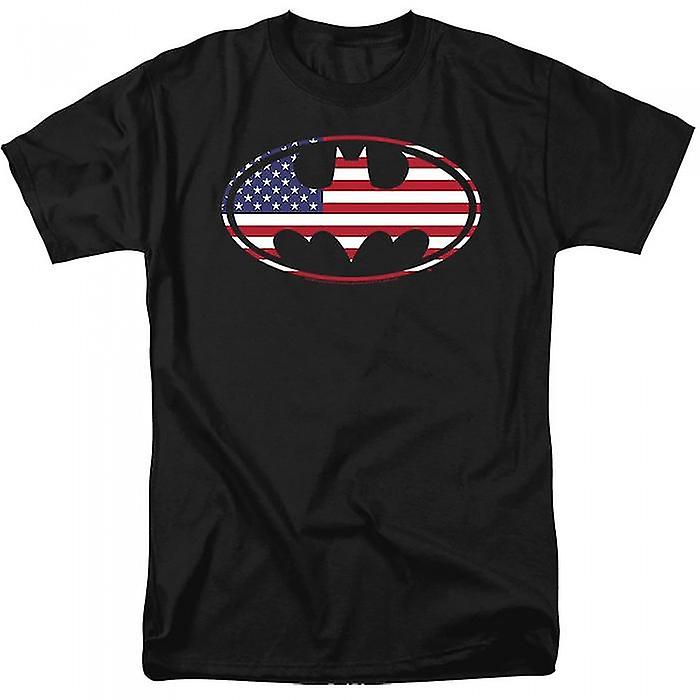 Batman Mens American Flag T-Shirt