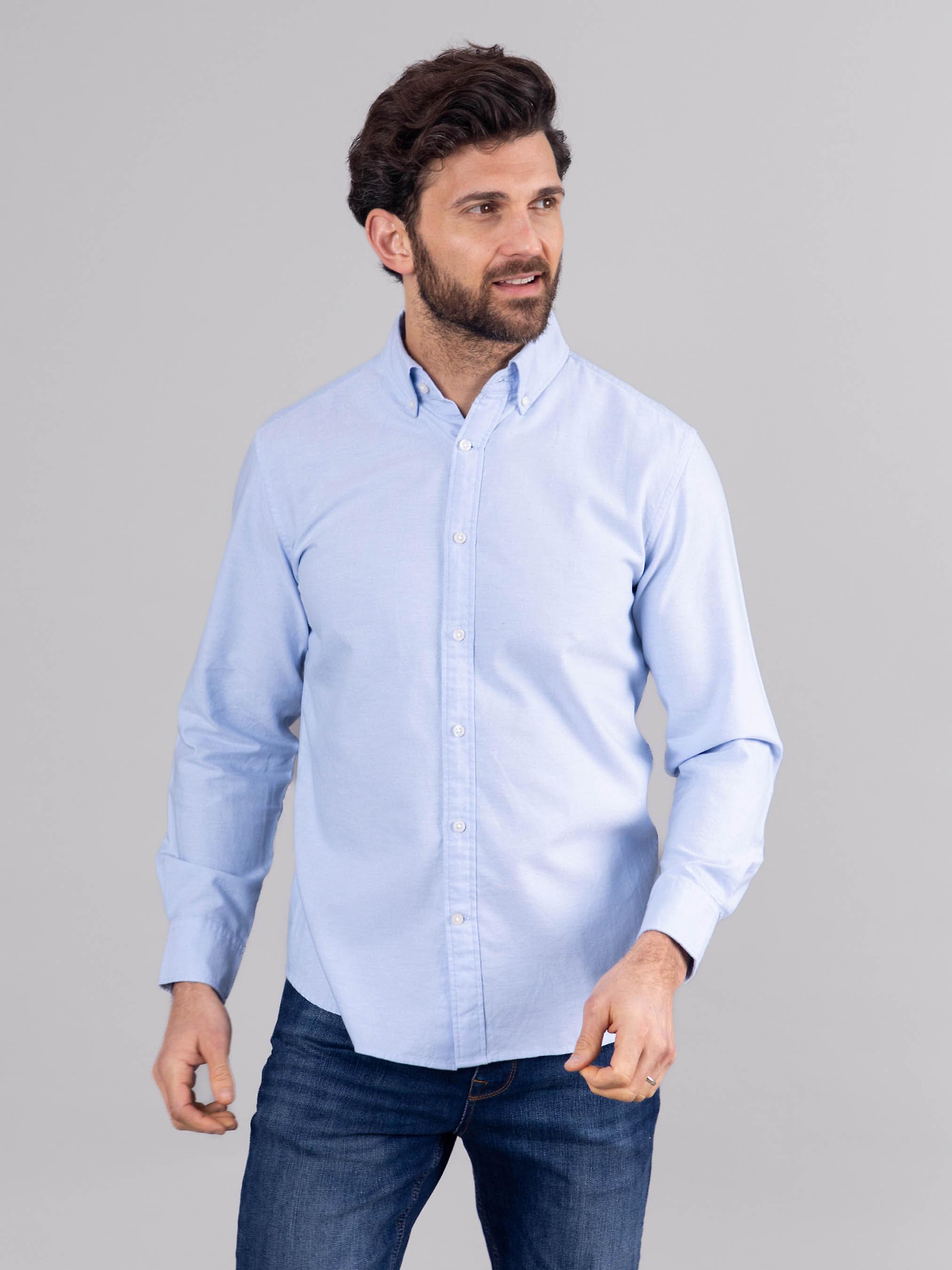 Warrick Cotton Shirt in Light Blue