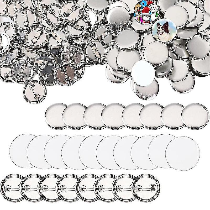 600 Pcs Blank Button Making Supplies 25mm/1inch Back Button Pin Making Kit Metal Parts For Button M-hy