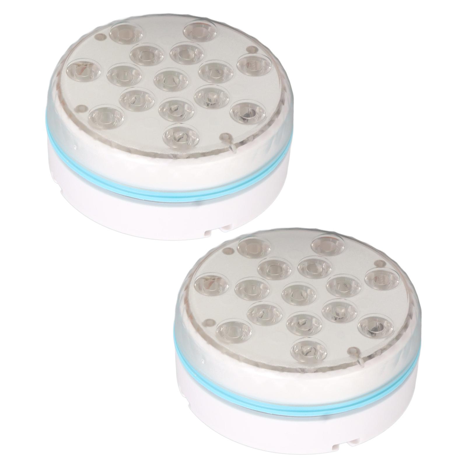 2PCS Submersible Pool Light with Remote Control Magnetic Suction Cup 15 Lamp Beads LED Underwater Lamp for Fish Tank