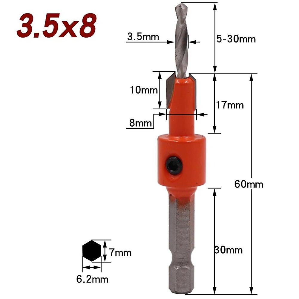 1pc Woodworking Tools Wood Drill Bits Hex Shank Countersink Drill Bit Salad Drill Step Drill Drill Power Tools~1598