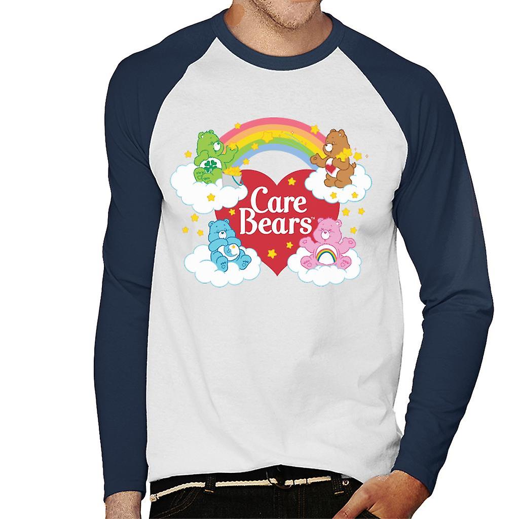 Care Bears On Clouds Men's Baseball T-Shirt à manches longues
