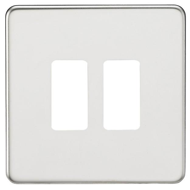 Knightsbridge Screwless 2G grid faceplate - polished chrome - GDSF002PC