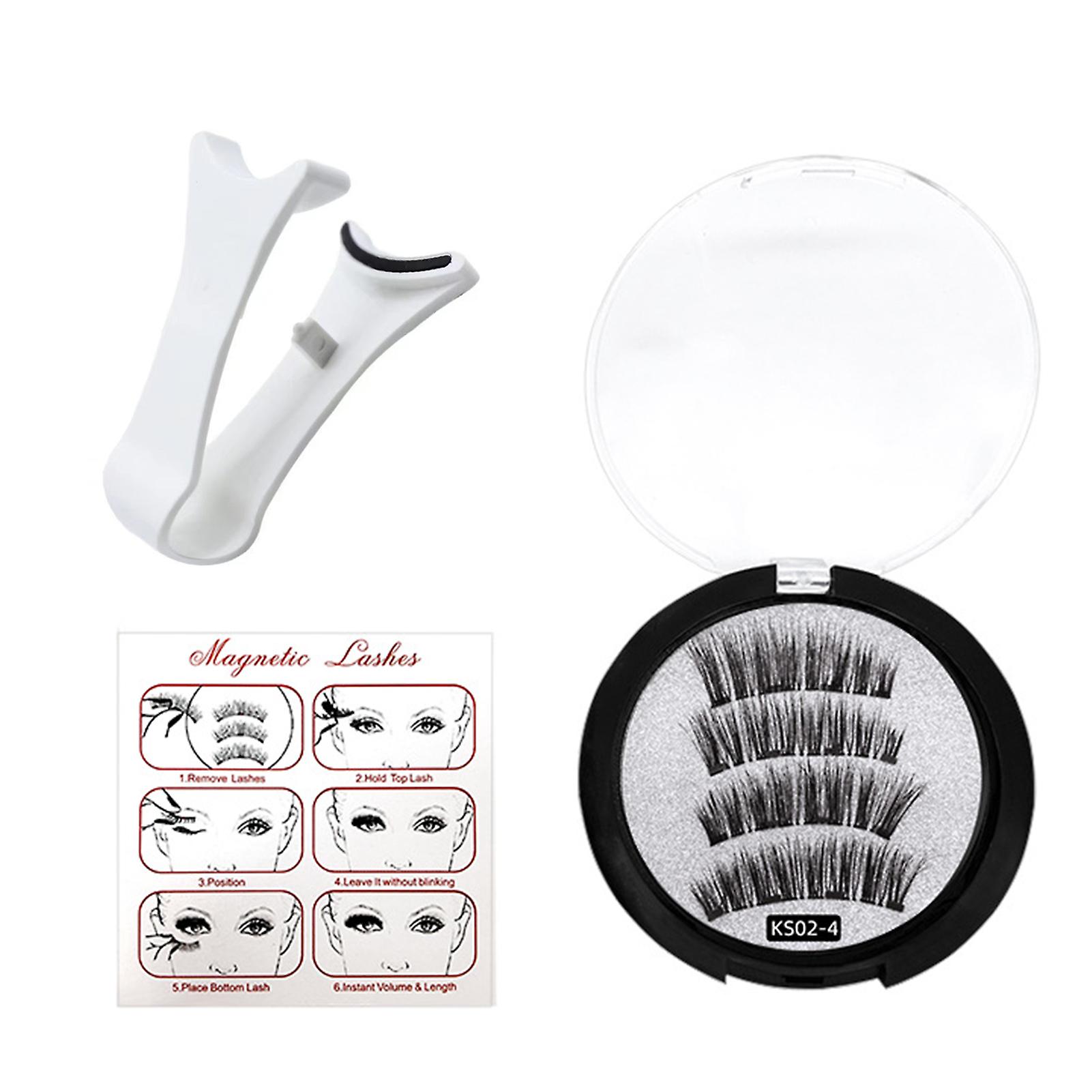 Magnetic False Eyelash with Eyelash Curler Artificial Extension Eyelashes for Beginner Professional