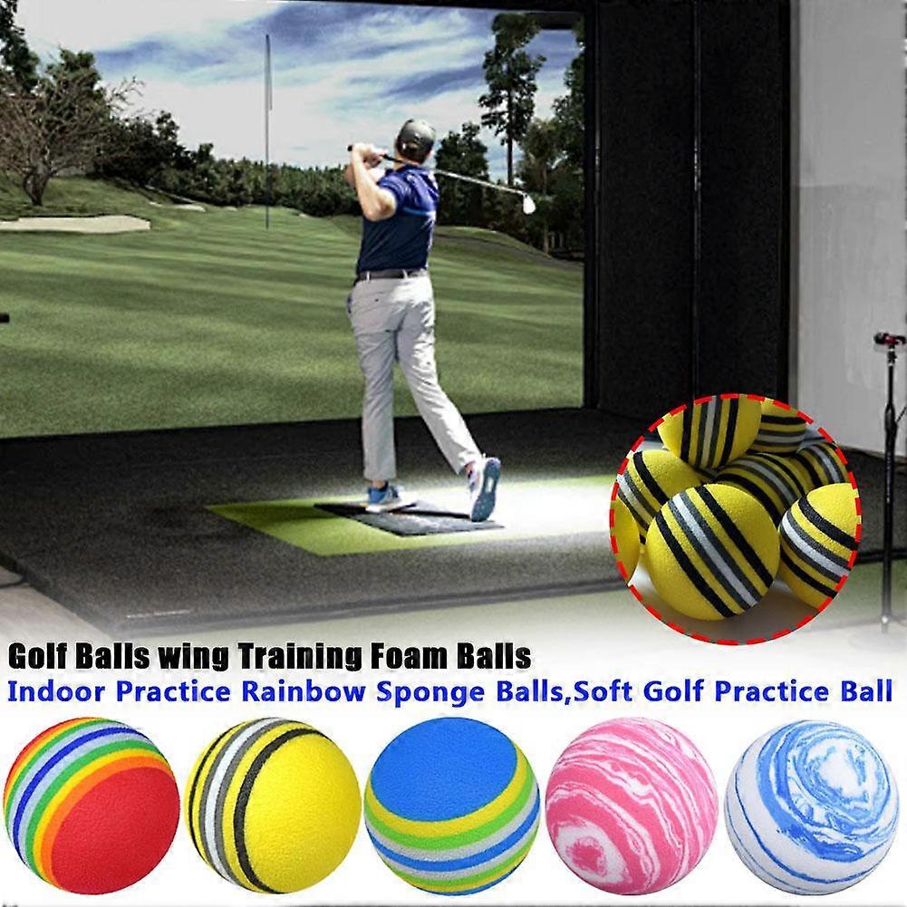 10x Golf Training Foam Balls Rainbow Sponge Practice Balls for Indoor Practice