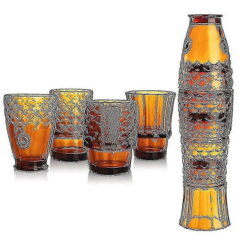 Koi Stack Ass Set Fiskformad Bägare Kopp Cocktail Ölglas Stapelbara Dricksglas Set Glas För Hemmakontor Hus