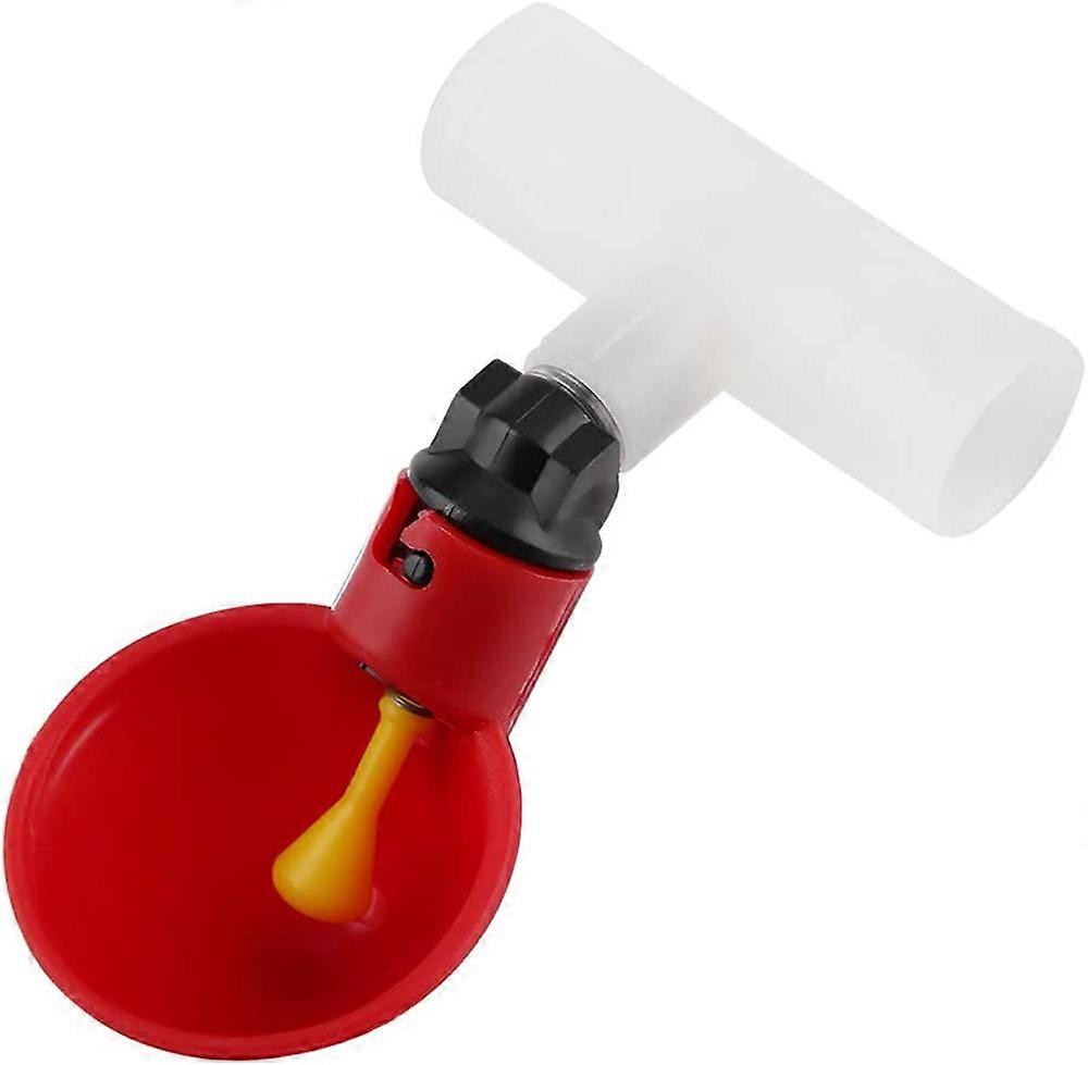 5 Pieces Poultry Water Drinking Cups Bird Feeder Plastic Automatic Waterer6.6cmRed