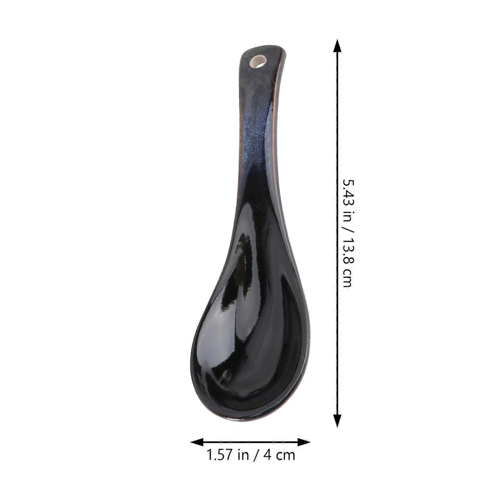 होम रेस्तरां के लिए 2pcs क्रिएटिव सिरेमिक स्पून मल्टी-फंक्शन चाइनीज स्टाइल स्कूप दलिया चम्मच टेबलवेयर सूप स्पून