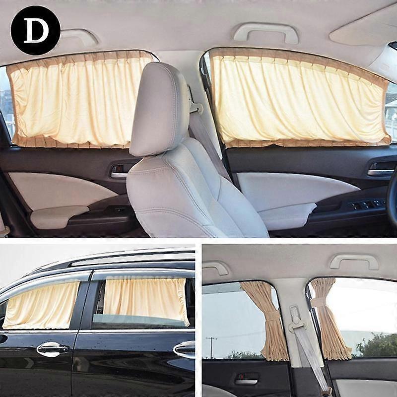 Stretchable Plastic Rail Car Side Window Sunshade Curtain Auto Window Sun Visor With Elastic Cord - Black/beige/gray