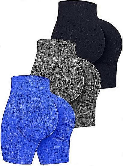 Women's 3 Piece High Waist Workout Shorts Butt Lifting Tummy Control Yoga Short Pants