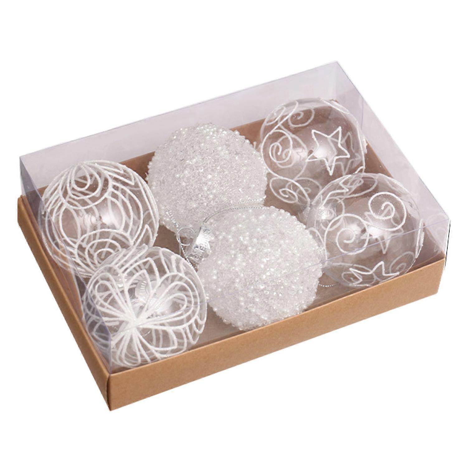 6Pcs Shatterproof Christmas Ball Ornaments Christmas Tree Hanging Balls Unique Festive Decorations
