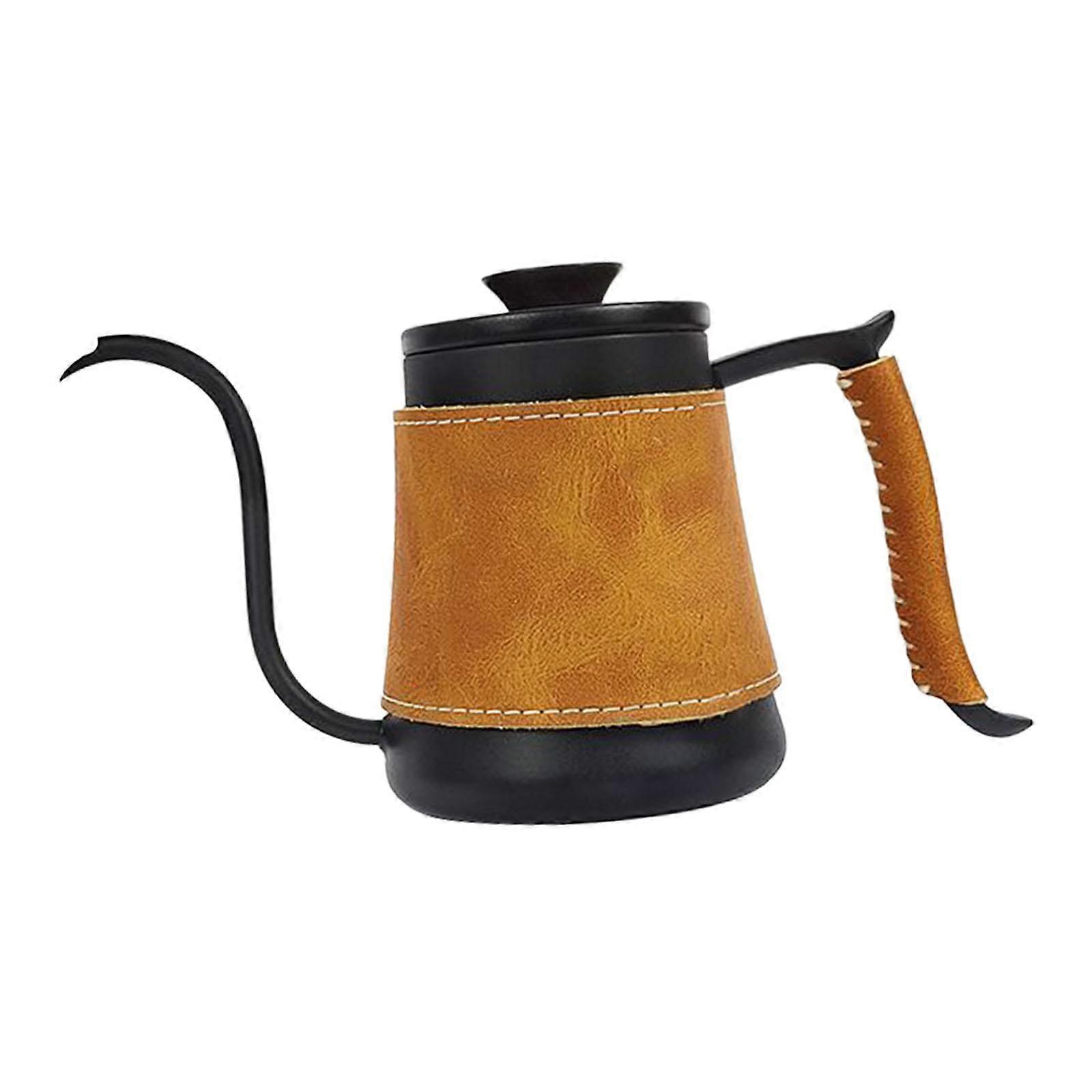 Häll över Vattenkokare 600ml Lång Smal Droppkanna för Kaffebryggare Camping Utomhus Svart