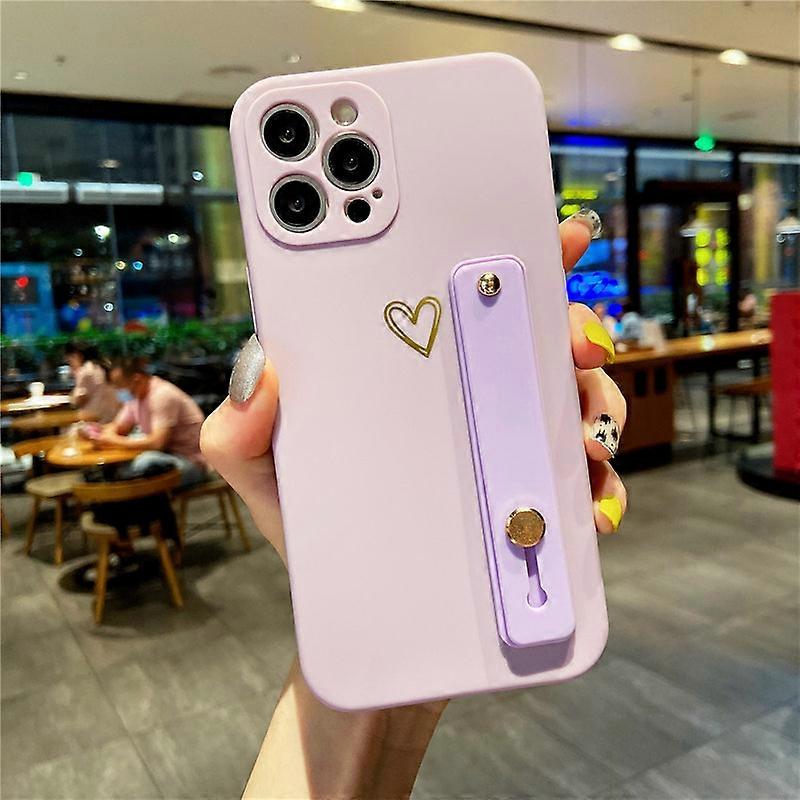Apply to Wrist Strap Matte Phone Case For iPhone 13 Pro Max 12 11 XS Max XR 7 8 Plus 13Pro 11 14 Soft Silicone Cute Love Heart Back Cover mobile phone