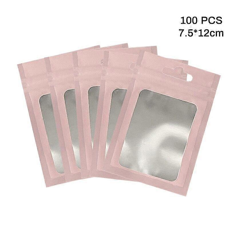 100Pcs/Pack Matte Zip lock Plastic Bag Aluminum Foil Hologram Food Pouch Small Water Proof Zipper Reclosable Pouches 6*10cm