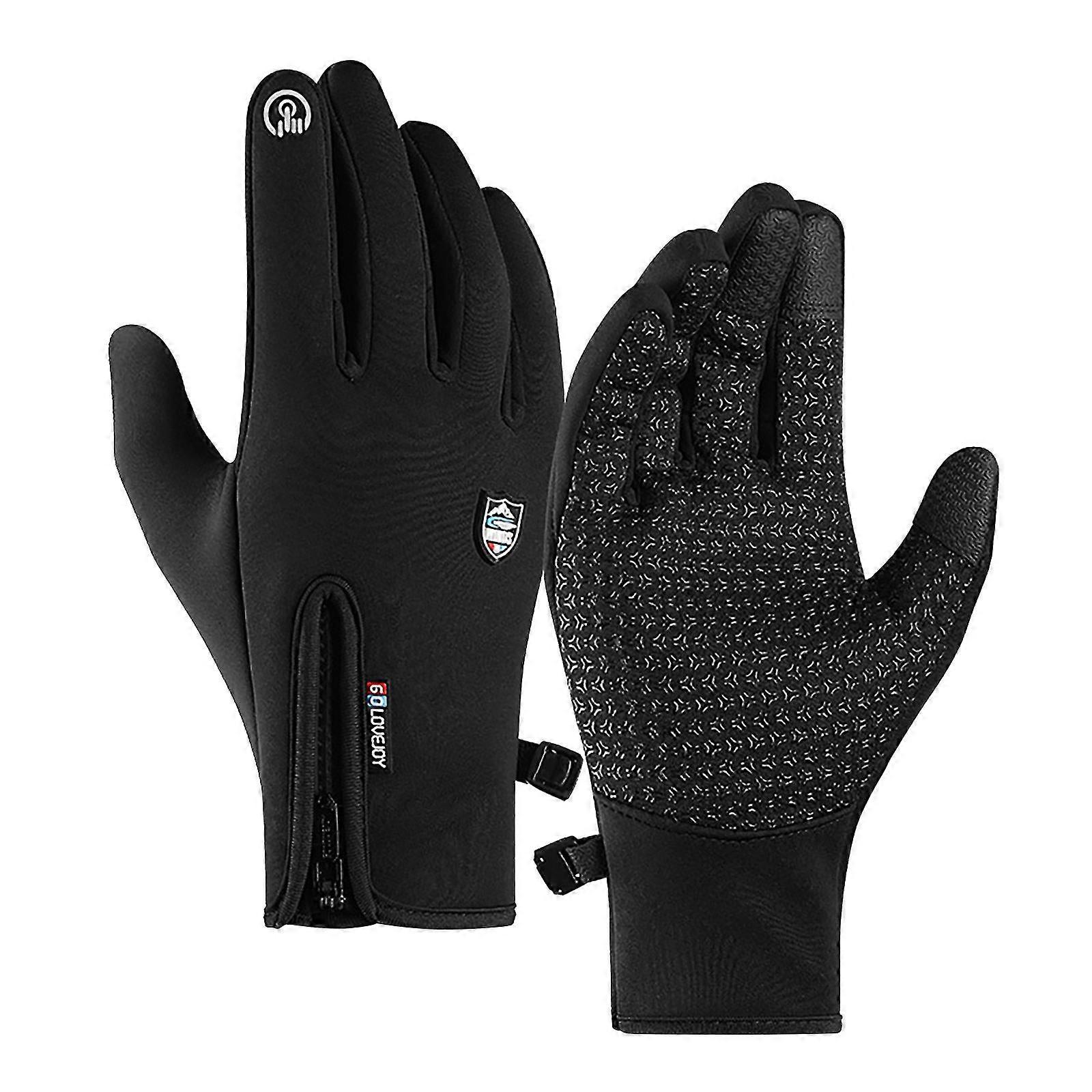 Climbing Gloves Unisex Outdoor Waterproof Windbreak Gloves Winter Screen Plus Velvet No0913