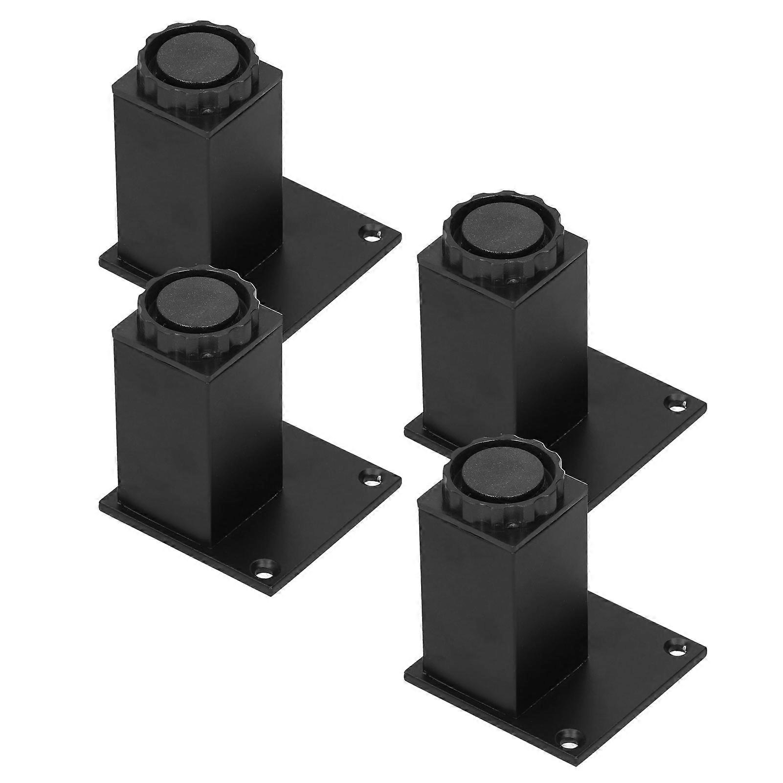 Adjustable Height Aluminum Alloy Square Furniture Legs Set for Sofa and Cabinet 80mm
