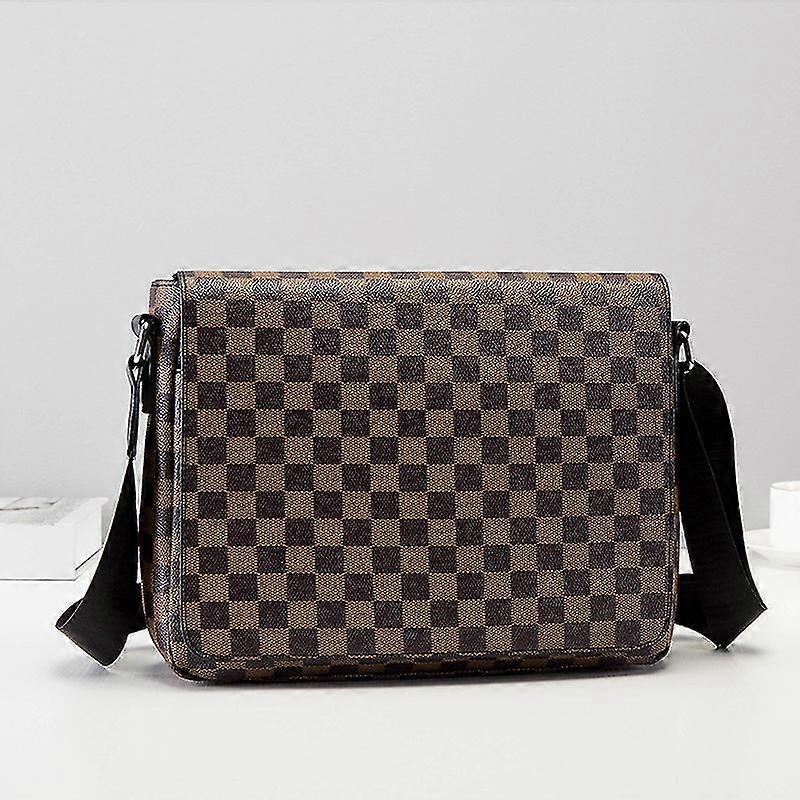 Leather Plaid Shoulder Crossbody Bag
