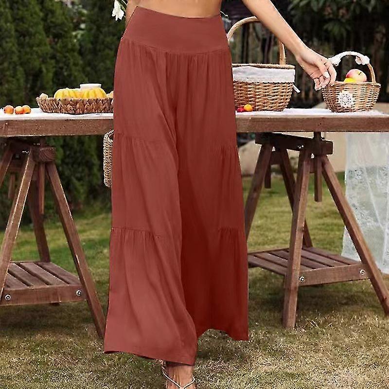 Ladies Baggy Palazzo Pants Summer Beach Trousers Loose Fit Casual Boho Pants