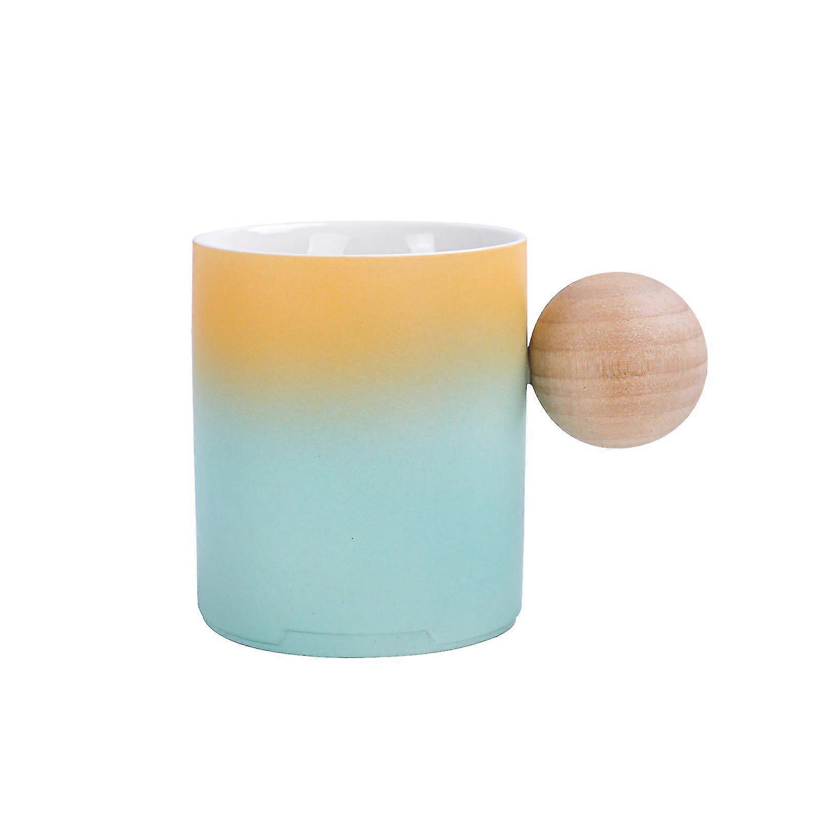 230ml Ceramic Unique Chocolate Creative Multipurpose Teacup With Wood Ball Handle